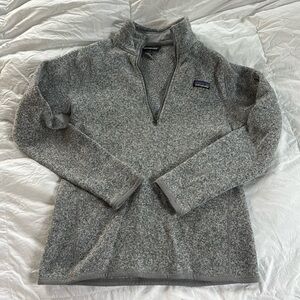 Patagonia Women’s Gray Better Sweater Quarter Zip Pullover medium